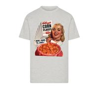 F4NT4STIC T-Shirt 'Kellogg's Corn Flakes Cereal 1950's' gris chiné / rouge / noir / blanc, Taille S