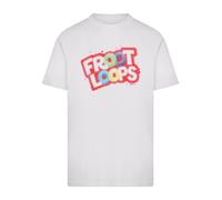 F4NT4STIC T-Shirt 'Kellogg's Froot Loops Breakfast Cereal Pop Art' bleu / jaune / rouge / blanc, Taille L