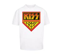 F4NT4STIC T-Shirt 'Kiss Army Logo' orange foncé / rouge vif / noir / blanc, Taille L