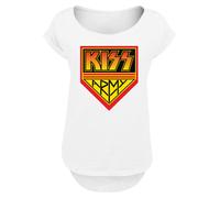 F4NT4STIC T-shirt 'Kiss Rock Band Army Logo' jaune / orange / noir / blanc, Taille S