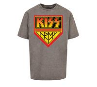 F4NT4STIC T-Shirt 'Kiss Rock Band' jaune / gris / orange / noir, Taille XS