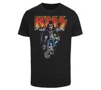 F4NT4STIC T-Shirt 'Kiss Rock Band Neon' mélange de couleurs / noir, Taille XS
