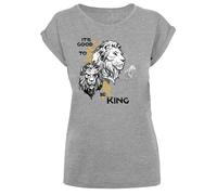 F4NT4STIC T-shirt 'König der Löwen' gris chiné / orange / noir / blanc, Taille XL