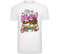 F4NT4STIC T-Shirt 'Life Is Sweet' bleu cyan / pueblo / éosine / blanc, Taille XXXL