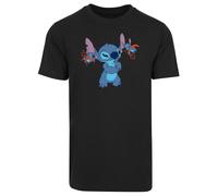 F4NT4STIC T-Shirt 'Lilo And Stitch Little Devils' bleu fumé / aqua / orange foncé / noir, Taille 5XL