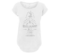F4NT4STIC T-shirt 'Looney Tunes Bugs Bunny A Wild Hare' noir / blanc chiné, Taille 4XL