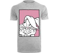 F4NT4STIC T-Shirt 'Looney Tunes Bugs Bunny Adore' gris / gris chiné / fuchsia / noir / blanc, Taille XS