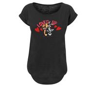F4NT4STIC T-shirt 'Looney Tunes Bugs Bunny And Lola Valentine's Day Loved Up' gris / framboise / rouge / noir, Taille 5XL