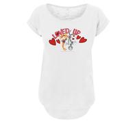 F4NT4STIC T-shirt 'Looney Tunes Bugs Bunny And Lola Valentine's Day Loved Up' gris / rose / rouge / blanc, Taille S