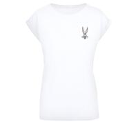 F4NT4STIC T-shirt 'Looney Tunes Bugs Bunny Breast' gris clair / noir / blanc, Taille 5XL