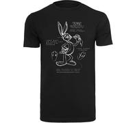 F4NT4STIC T-Shirt 'Looney Tunes Bugs Bunny Drawing Instruction' noir / blanc, Taille L