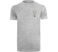F4NT4STIC T-Shirt 'Looney Tunes Bugs Bunny' gris chiné / rose clair / noir / blanc, Taille 5XL