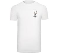 F4NT4STIC T-Shirt 'Looney Tunes Bugs Bunny' gris clair / poudre / noir / blanc, Taille M
