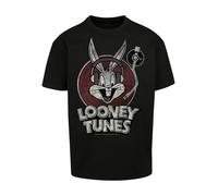 F4NT4STIC T-Shirt 'Looney Tunes Bugs Bunny' gris / gris foncé / rouge feu / noir, Taille L
