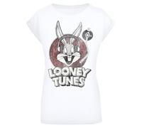 F4NT4STIC T-shirt 'Looney Tunes Bugs Bunny' gris / gris foncé / rouge foncé / blanc, Taille L