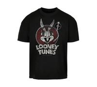 F4NT4STIC T-Shirt 'Looney Tunes Bugs Bunny' gris / rouge carmin / noir, Taille S
