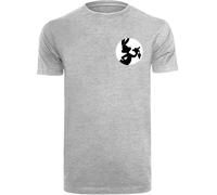 F4NT4STIC T-Shirt 'Looney Tunes Bugs Bunny Silhouette' gris chiné / noir / blanc, Taille M