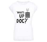 F4NT4STIC T-shirt 'Looney Tunes Bugs Bunny What's Up Doc' noir / blanc, Taille M