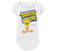 F4NT4STIC T-shirt 'Looney Tunes Classic Tweety Pie' bleu / jaune / mandarine / blanc chiné, Taille S