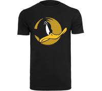 F4NT4STIC T-Shirt 'Looney Tunes Daffy Duck Dotted Profile -BLK' jaune / noir / blanc, Taille L