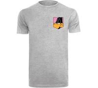 F4NT4STIC T-Shirt 'Looney Tunes Daffy Duck Face' gris chiné / rose / noir, Taille S