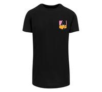 F4NT4STIC T-Shirt 'Looney Tunes Daffy Duck Face' safran / éosine / noir / blanc, Taille M