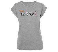 F4NT4STIC T-shirt 'Looney Tunes Sylvester Colour Code' gris chiné / mélange de couleurs, Taille XS