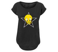 F4NT4STIC T-shirt 'Looney Tunes Tweety Pie Star-BLK' jaune / noir / blanc, Taille L