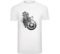 F4NT4STIC T-Shirt 'Marvel Avengers Captain America Monotone' gris / noir / blanc, Taille M