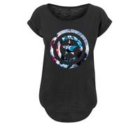 F4NT4STIC T-shirt 'Marvel Avengers Captain America Montage Symbol' mélange de couleurs / noir, Taille XS