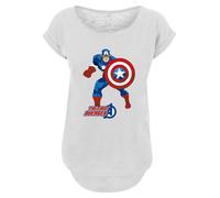 F4NT4STIC T-shirt 'Marvel Avengers Captain America The First Avenger' bleu / bleu foncé / rouge / blanc, Taille S