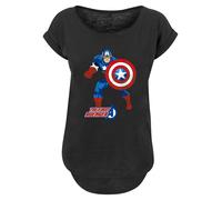 F4NT4STIC T-shirt 'Marvel Avengers Captain America The First Avenger' bleu / bleu foncé / rouge / noir / blanc, Taille XS