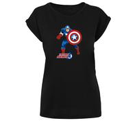 F4NT4STIC T-shirt 'Marvel Avengers Captain America The First Avenger' bleu / rouge / noir / blanc, Taille 4XL