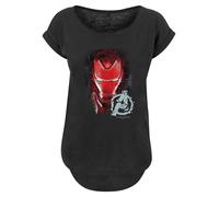 F4NT4STIC T-shirt 'Marvel Avengers Endgame Iron Man Brushed' gris / rouge / noir / blanc, Taille XXL