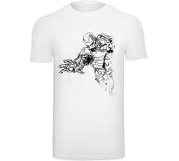 F4NT4STIC T-Shirt 'Marvel Avengers Iron Man Mono Line' noir / blanc, Taille S