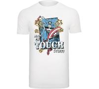 F4NT4STIC T-Shirt 'Marvel Captain America Made Of Tough Stuff' beige / bleu clair / rouge / blanc, Taille L