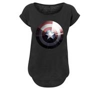 F4NT4STIC T-shirt 'Marvel Captain America Shield' marine / bourgogne / noir / blanc, Taille XS