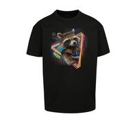 F4NT4STIC T-Shirt 'Marvel Guardians of the Galaxy Neon Rocket' mélange de couleurs / noir, Taille XXXL
