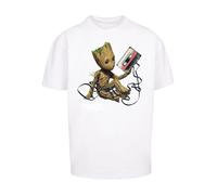 F4NT4STIC T-Shirt 'Marvel Guardians Of The Galaxy Vol2 Groot Tape' marron / gris / rouge / blanc, Taille S