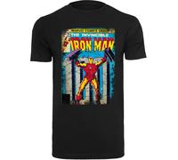 F4NT4STIC T-Shirt 'Marvel Iron Man Cover' bleu clair / jaune / gris / noir, Taille S