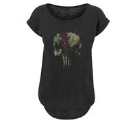 F4NT4STIC T-shirt 'Marvel Punisher Skull' vert / bordeaux / noir, Taille L