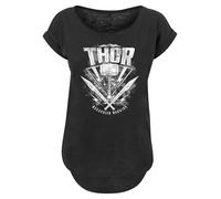 F4NT4STIC T-shirt 'Marvel Thor Ragnarok Thor Hammer' gris / noir / blanc, Taille S