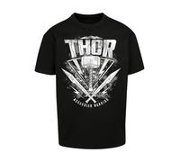 F4NT4STIC T-Shirt 'Marvel Thor Ragnarok Thor Hammer Logo' gris argenté / noir, Taille L