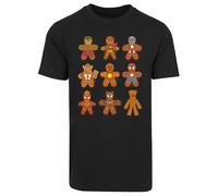 F4NT4STIC T-Shirt 'Marvel Universe Christmas Gingerbread Avengers' marron / rouge / noir / blanc, Taille L