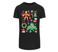 F4NT4STIC T-Shirt 'Marvel Universe Iron Man And Hulk Christmas Day' jaune / vert / rouge / noir, Taille M