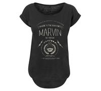 F4NT4STIC T-shirt 'Marvin The Martian Where's The Kaboom' gris clair / noir, Taille M