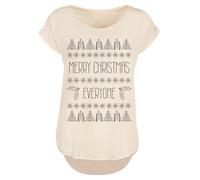 F4NT4STIC T-shirt 'Merry Christmas Everyone Weihnachten' écru / noir, Taille 4XL