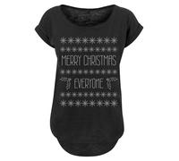 F4NT4STIC T-shirt 'Merry Christmas Everyone Weihnachten' noir / blanc, Taille XS