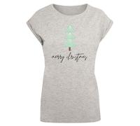 F4NT4STIC T-shirt 'Merry Christmas Weihnachten' marron / gris chiné / vert / noir, Taille S