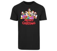 F4NT4STIC T-Shirt 'Micky Maus Merry Christmas' rose / rouge / noir / blanc, Taille XS